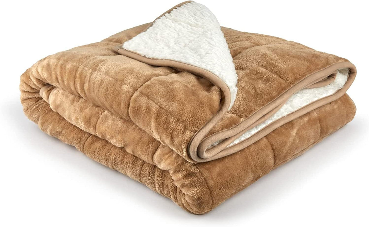 Emma Barclay gewichtete Sherpa-Decke, 127 x 152 cm, Blush Pink Emma Barclay Taupe, Betten und Decken 50 x 60 Zoll (127 x 152 cm)
