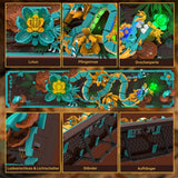 Mythischer Drache-Fliesenbausatz für Erwachsene, 3D-Göttliches Loong-Kunstbauspielzeug mit LED-Lichtern und Blumen, DIY-Drachen-Relief-Modellbausatz, kreative Geschenke und Dekorationen (1676 Teile)