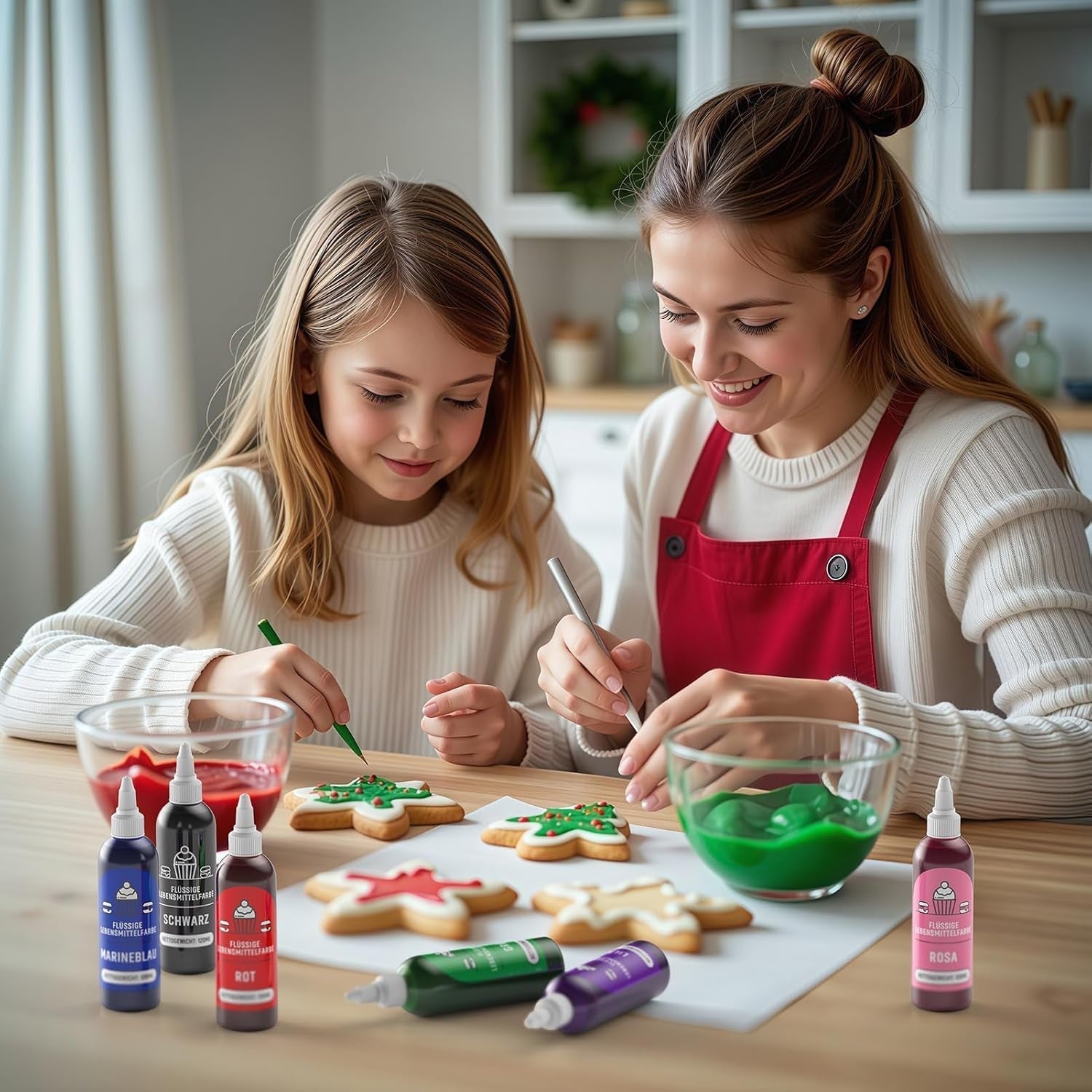 Rote Lebensmittelfarbe 120 ml, hochkonzentrierte und zuckerfreie flüssige Lebensmittelfarbe zum Backen, Kuchen, Makronen, Glasur, Fondant, Kekse, Donuts