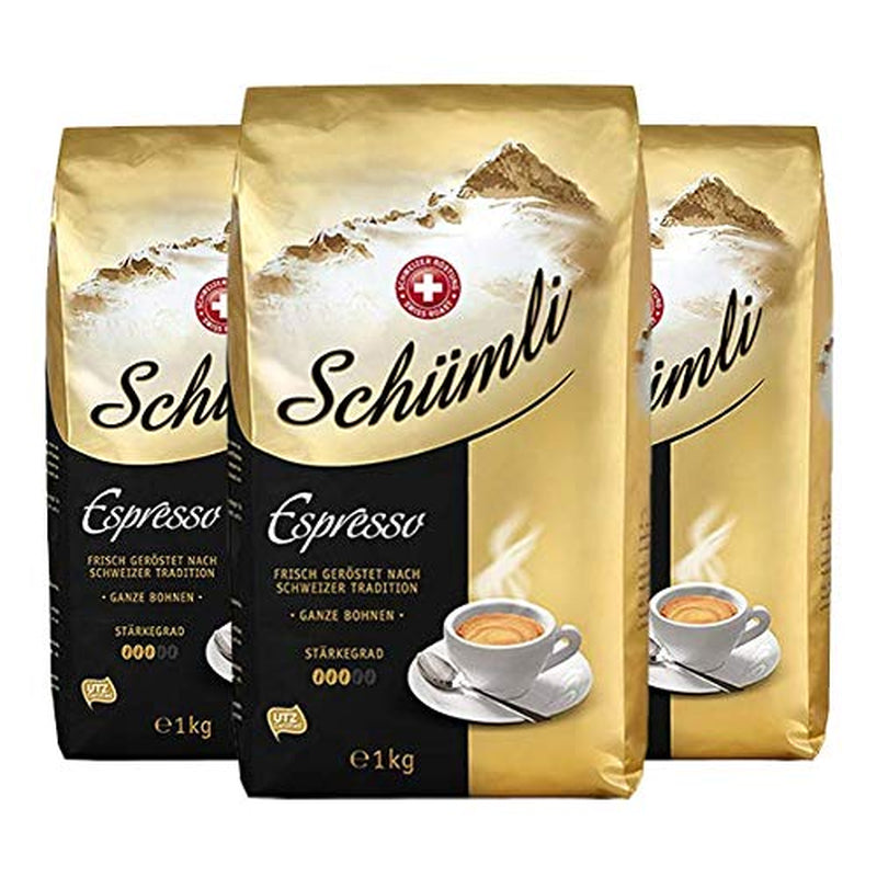 Schuümli Espresso ganze Kaffeebohnen 1kg, 3er Pack (3 x 1000g)
