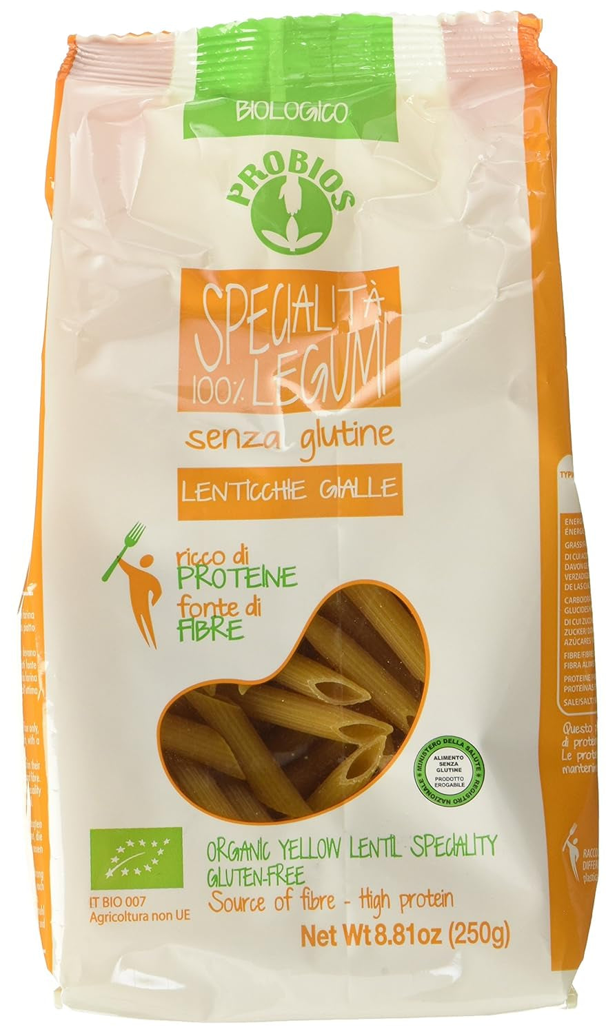 Gelbe Linsen-Penne, 12er Pack (12 x 250g)