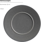 MÄSER Serie Unico, Tafelservice für 2 Personen, zeitlos, elegant, 8-teiliges Tischservice aus Keramik, Steingut, Anthrazit