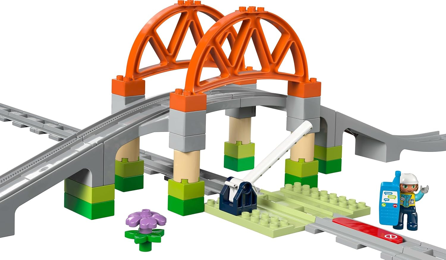 LEGO DUPLO Stadt-Eisenbahnbrücke und Gleise – Erweiterungsset, Geschenk für Kinder ab 2 Jahren, Bau- und Umbauset, Vorschul-Entwicklungsset, Lernspielzeug 10426 Bausets Besuchen Sie den LEGO-Store