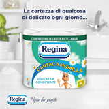 Regina Cartacamomilla – 8 Rollen Toilettenpapier, 300 flauschige Blätter, 3-lagig, weich und fest, recycelbare Papierverpackung