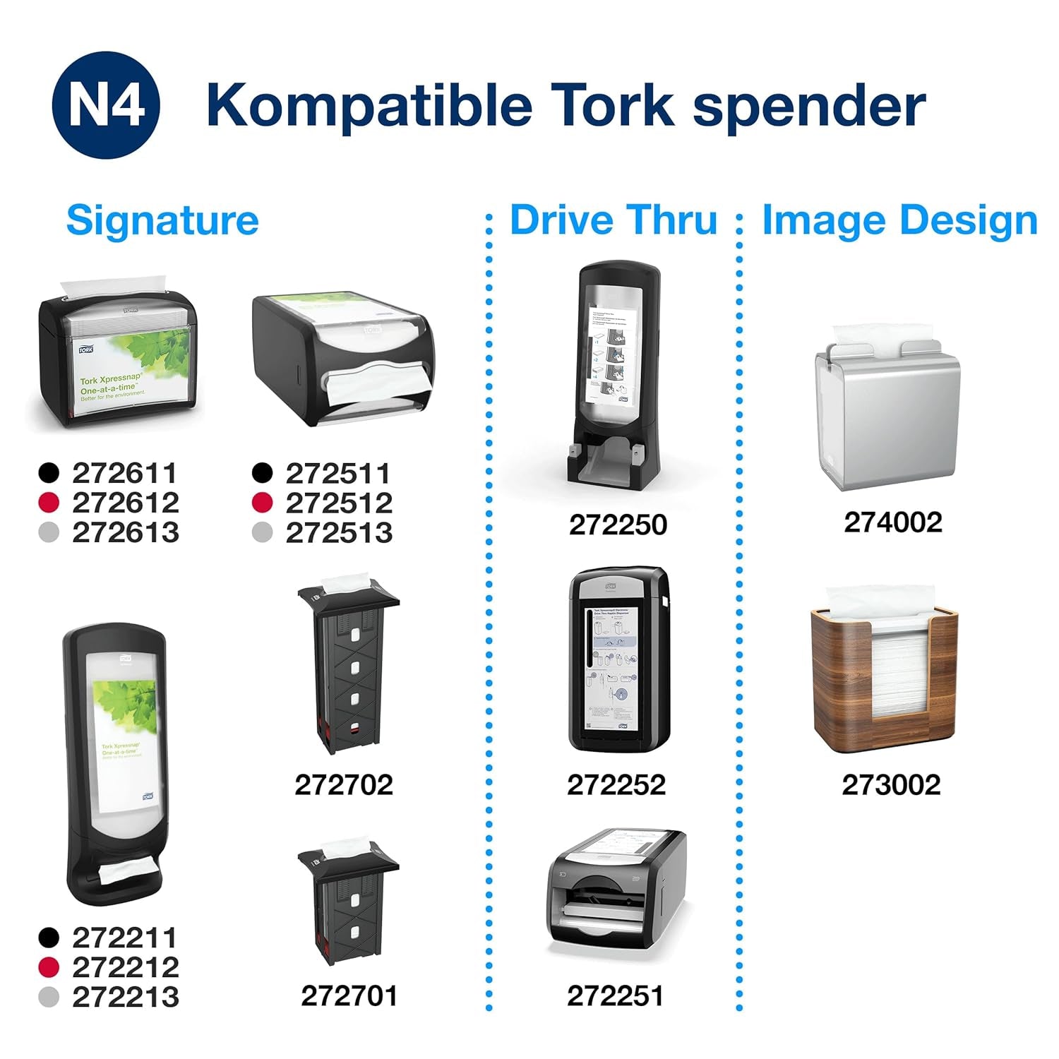 Tork Xpressnap Extra Soft Nature N4 Spenderserviette, Premium, 1/2 x 2-lagig, 21,3 cm x 16,5 cm, 8 × 1.000 Servietten, 12880