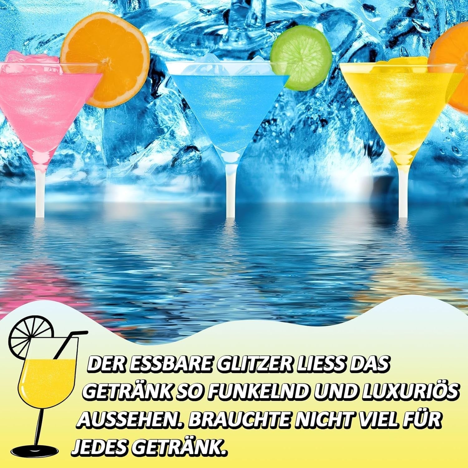 Kicofood, essbarer Glitzer, 5 Gramm, verschiedene Farben Glitter Naty Shop