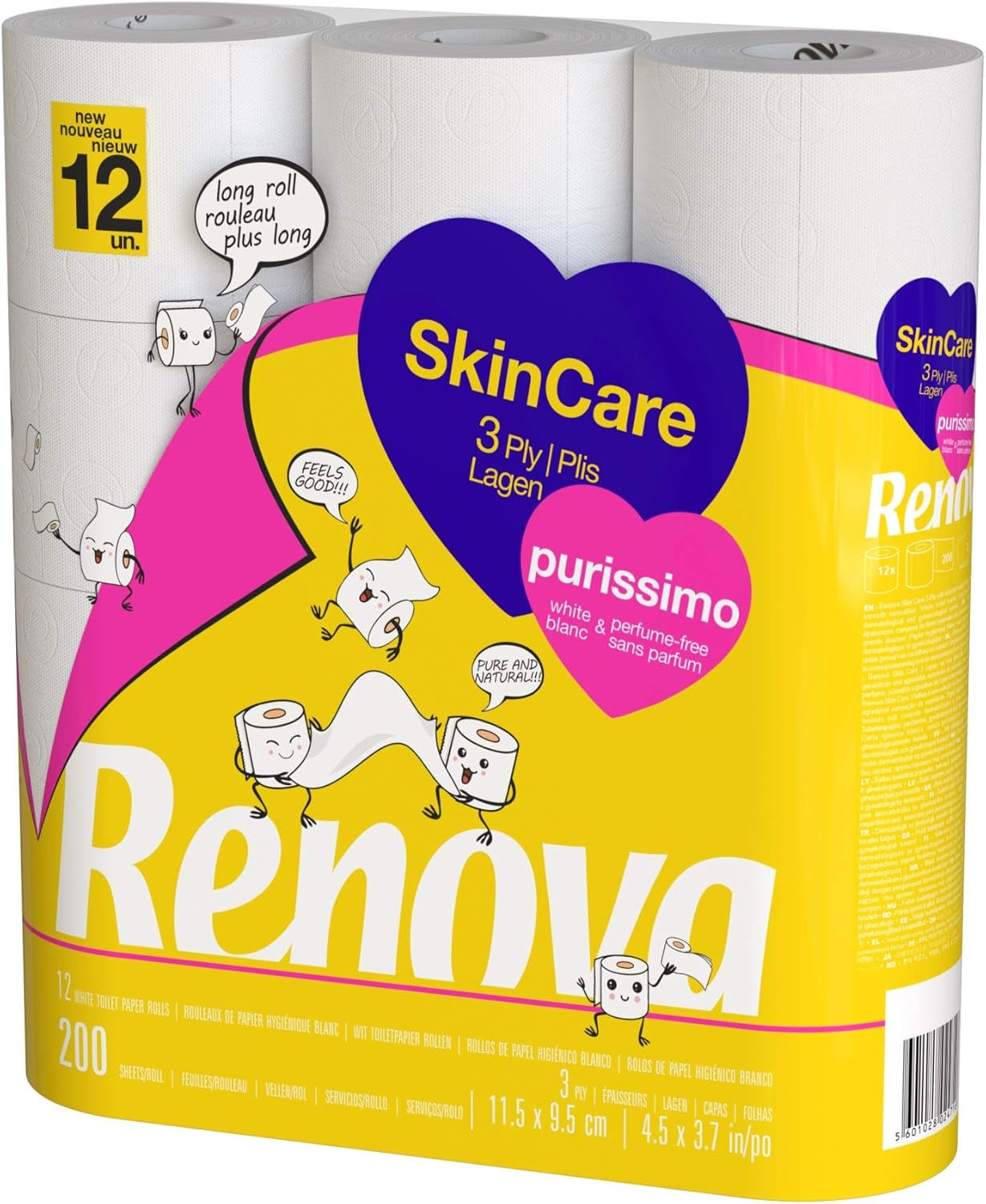 Renova Skincare Purissimo Toilettenpapier, 12 Rollen, weiß