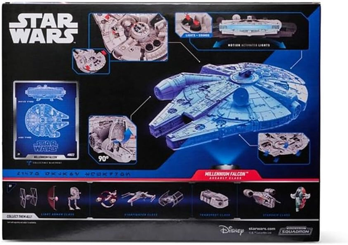 Star Wars Micro Galaxy Squadron SWJ0332 – Millennium Falcon 22,5 cm offizielles Fahrzeug mit Licht, Sound und Actionfiguren Naty Shop