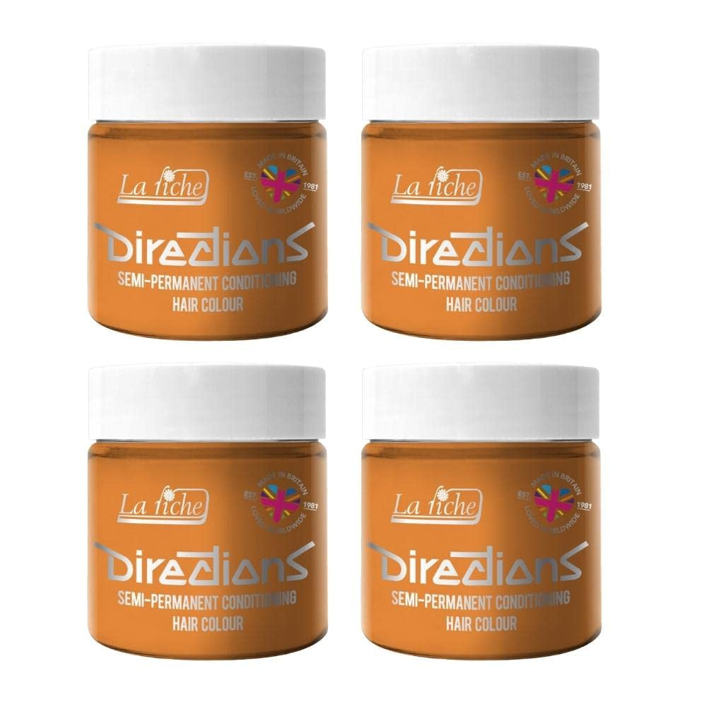 Directions semipermanente Haarfarbe 100 ml Box 4er Pack (Pillarbox Red) Naty Shop Aprikose Haarfarbe 100 ml (4er Pack)