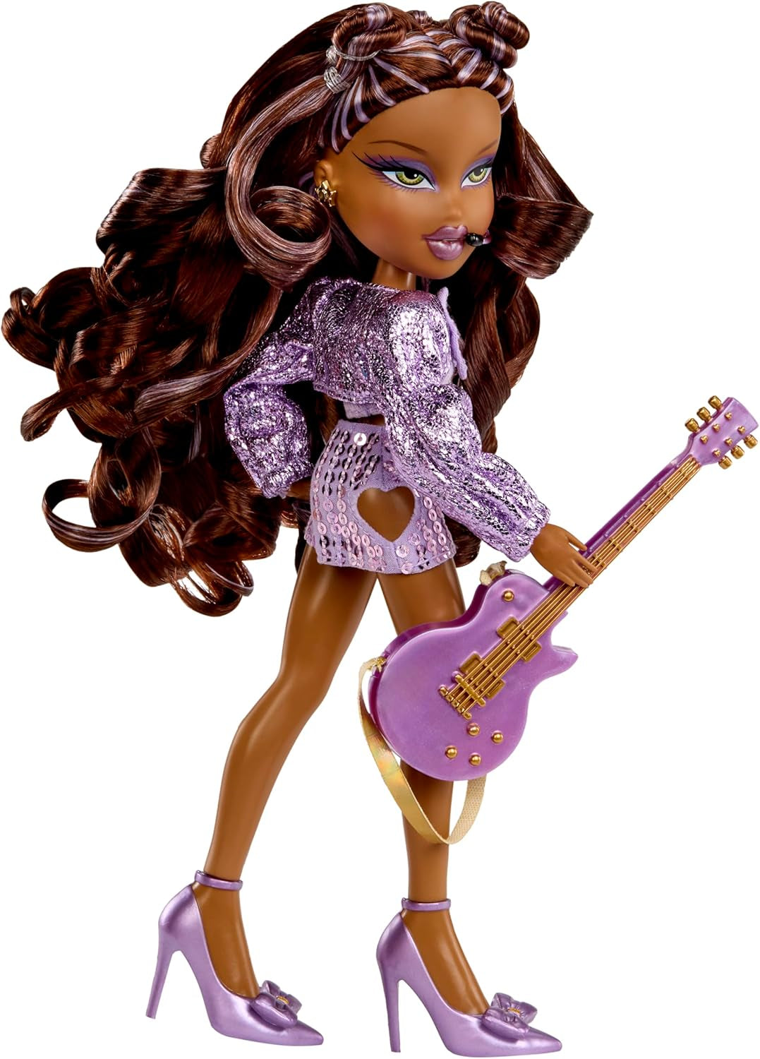 BRATZ Pop Starz Sasha – Modepuppe mit Sammel-Schlüsselanhänger, Outfit und Musikzubehör