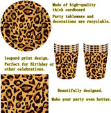 Leopardenmuster Partygeschirr Kindergeburtstag Deko Geburtstag Partygeschirr Dschungel Pappteller Becher Servietten Babyparty Tischdeko Set