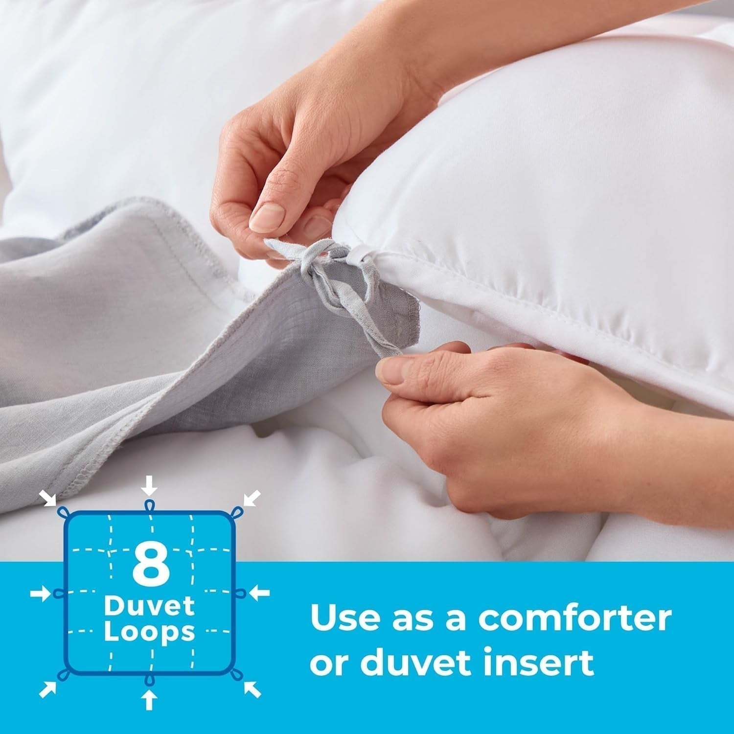 Linenspa Ganzjahresdecke – Einzelbettdecke aus Mikrofaser 10,5 Tog – Öko-Tex, alternative Bettdecke mit Daunen, weiß. Bettdecken und Steppdecken Naty Shop