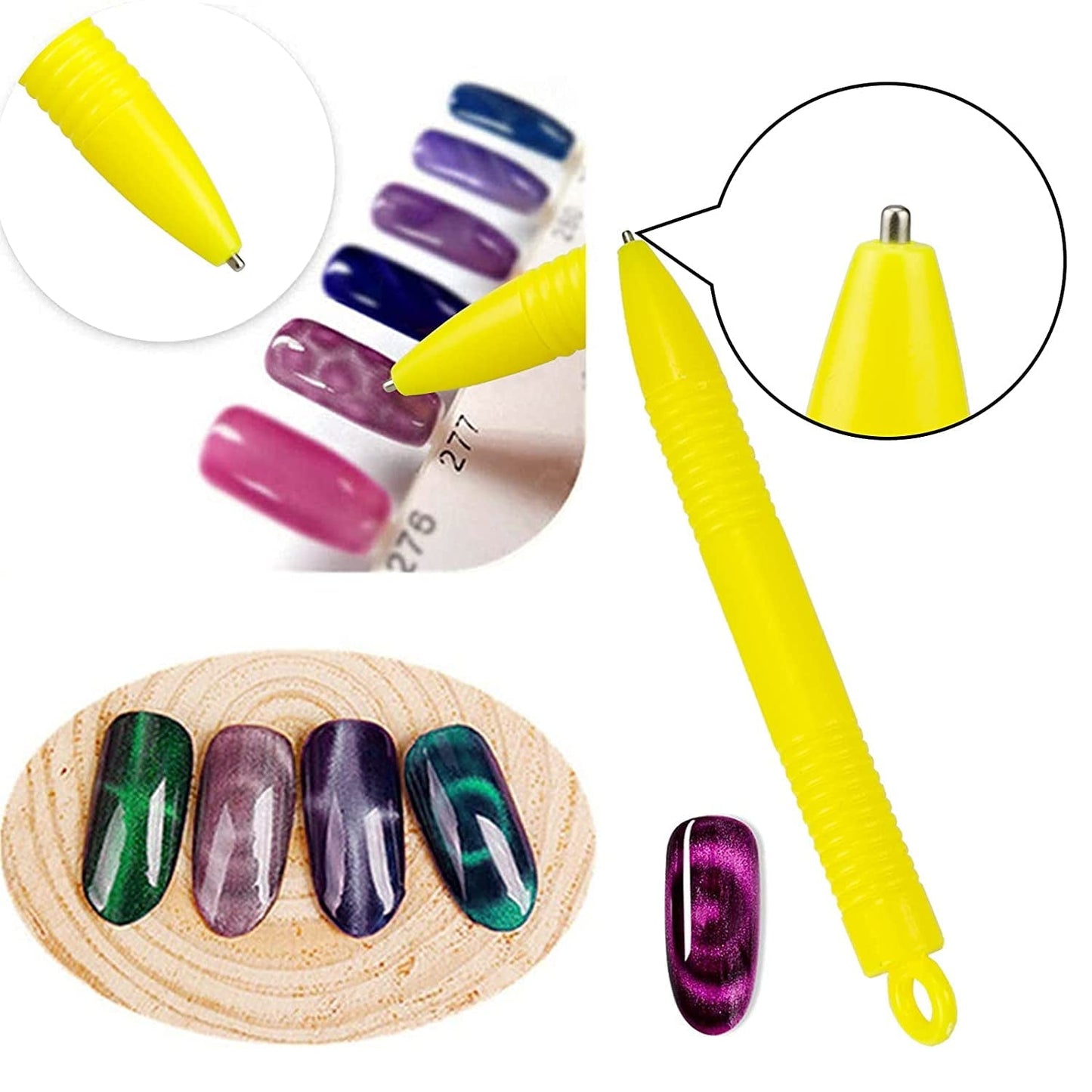 Nail Art Werkzeug Magnetstift, 10 Stück Nagel Magnet Stick Tool Set, Nagel Magnet Stift Und Starker Magnet Stock Punktierungsstifte Für DIY 3D Magnetics Katzenauge UV Gel Polnische Nagel Kunst