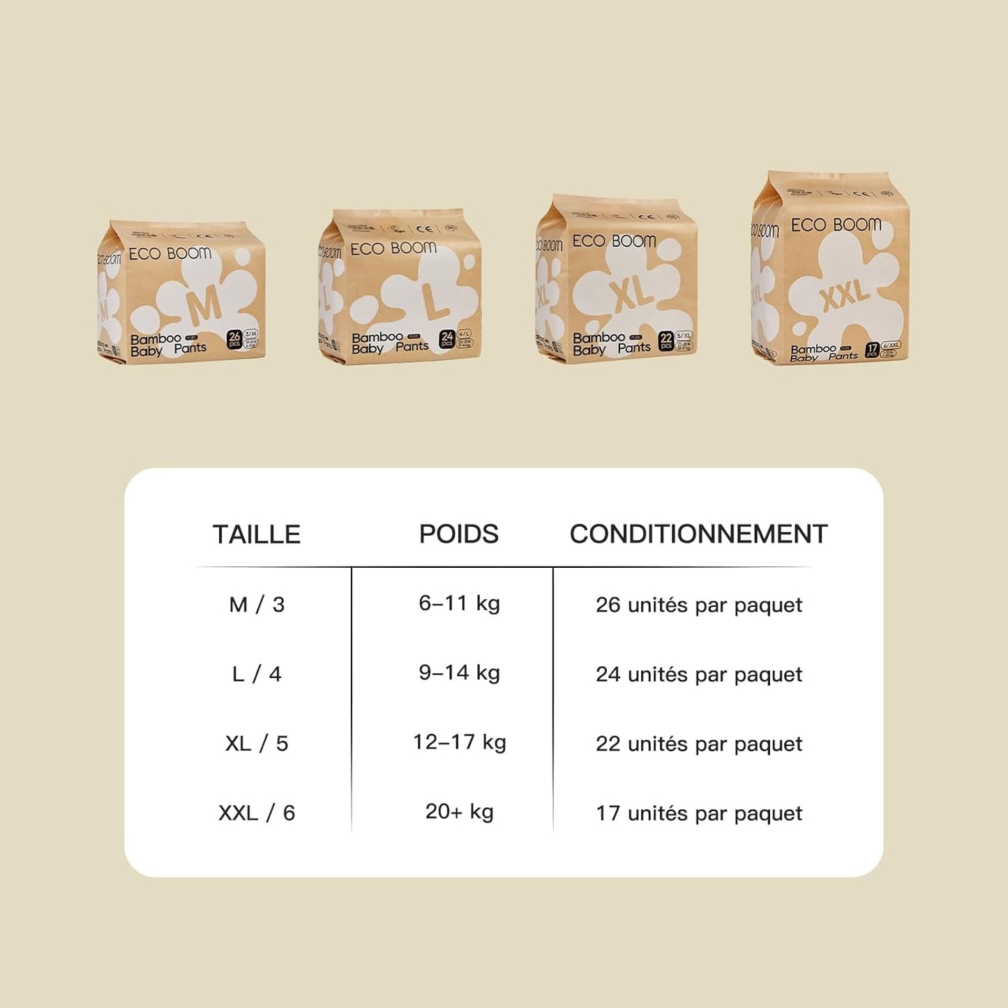 ECO BOOM Babywindeln aus Bambus – Größe 6 (20 kg), Pull-Up-Windeln auf pflanzlicher Basis (17 Stück) – Premium-Bio, parfümfrei, hautfreundlich, super saugfähig