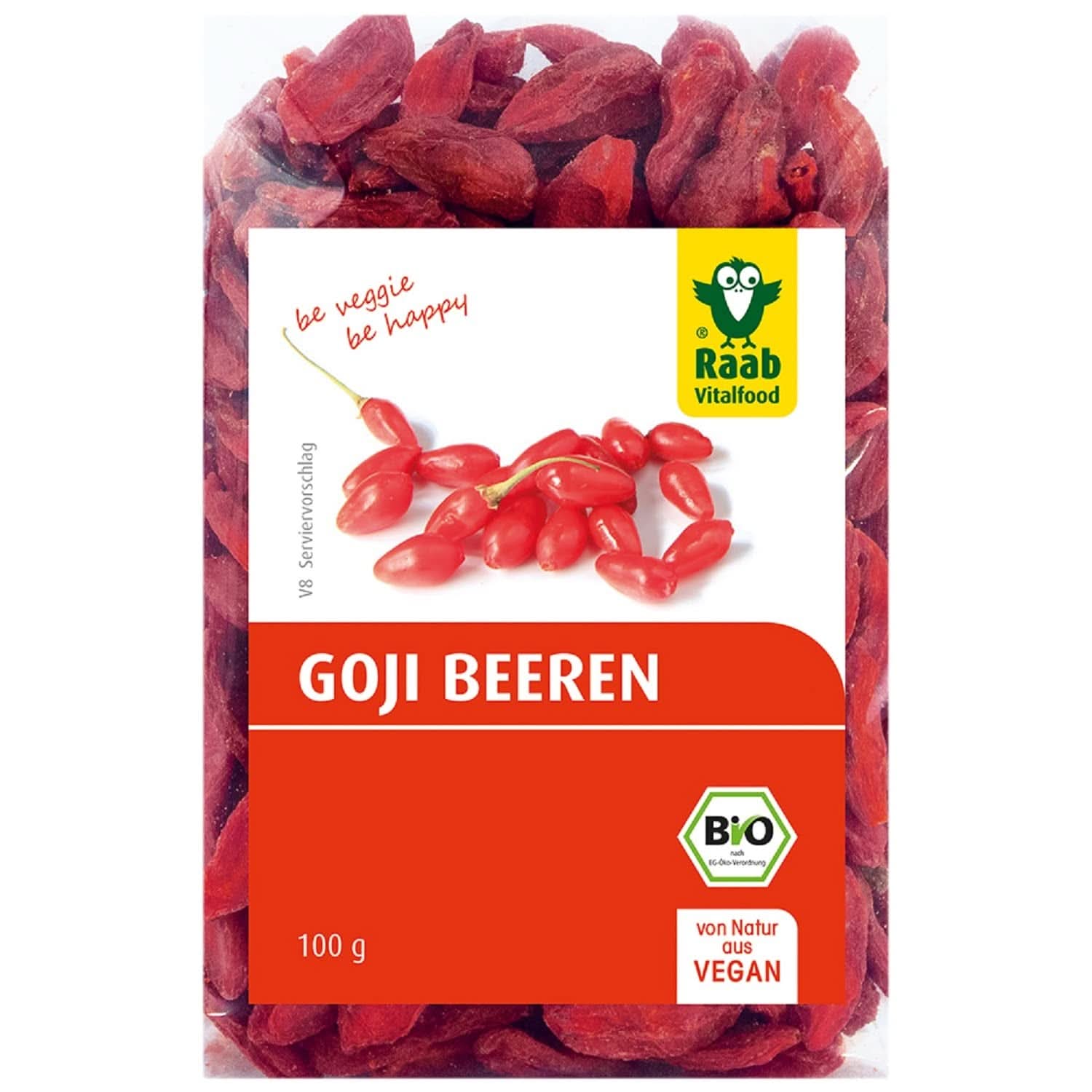 Raab Vitalfood Bio-Goji-Beeren, Premiumqualität, 500 Gramm Naty Shop dehydrierte Produkte 100 Gramm