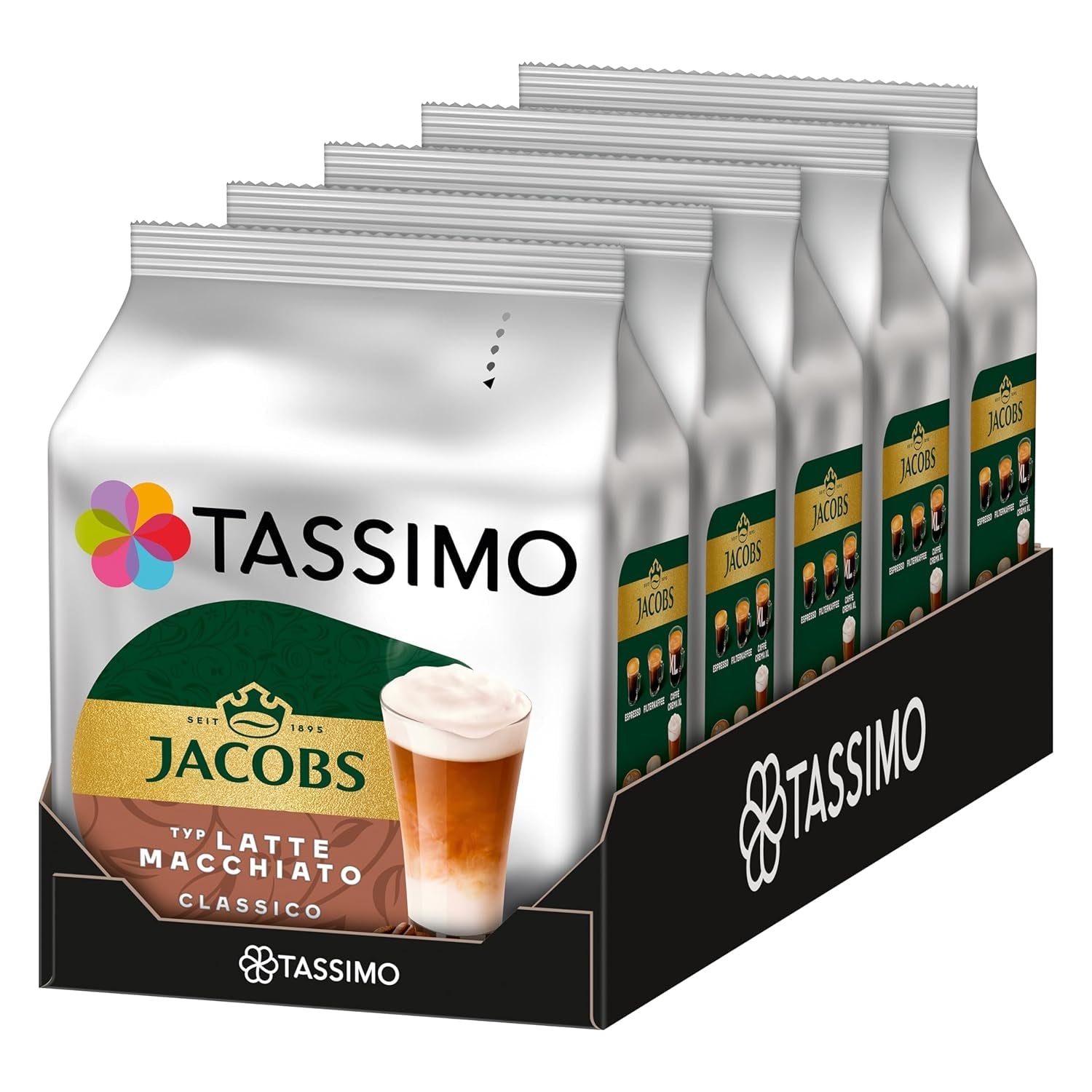 Tassimo Kapseln Jacobs Type Latte Macchiato Classico, 5 x 8 Pads, 40 Kaffeekapseln