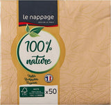 Le Napage 50 Baumwollservietten 25 x 25 cm, 3-lagig, FSC weiß