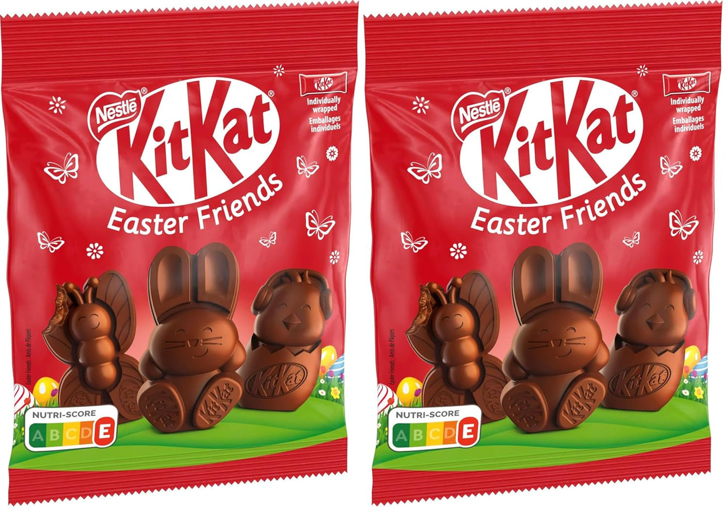 NESTLÉ Easter Friends Mini-Osterfiguren aus Vollmilchschokolade mit knusprigen Stücken, 2er-Pack (1 x 65 g)