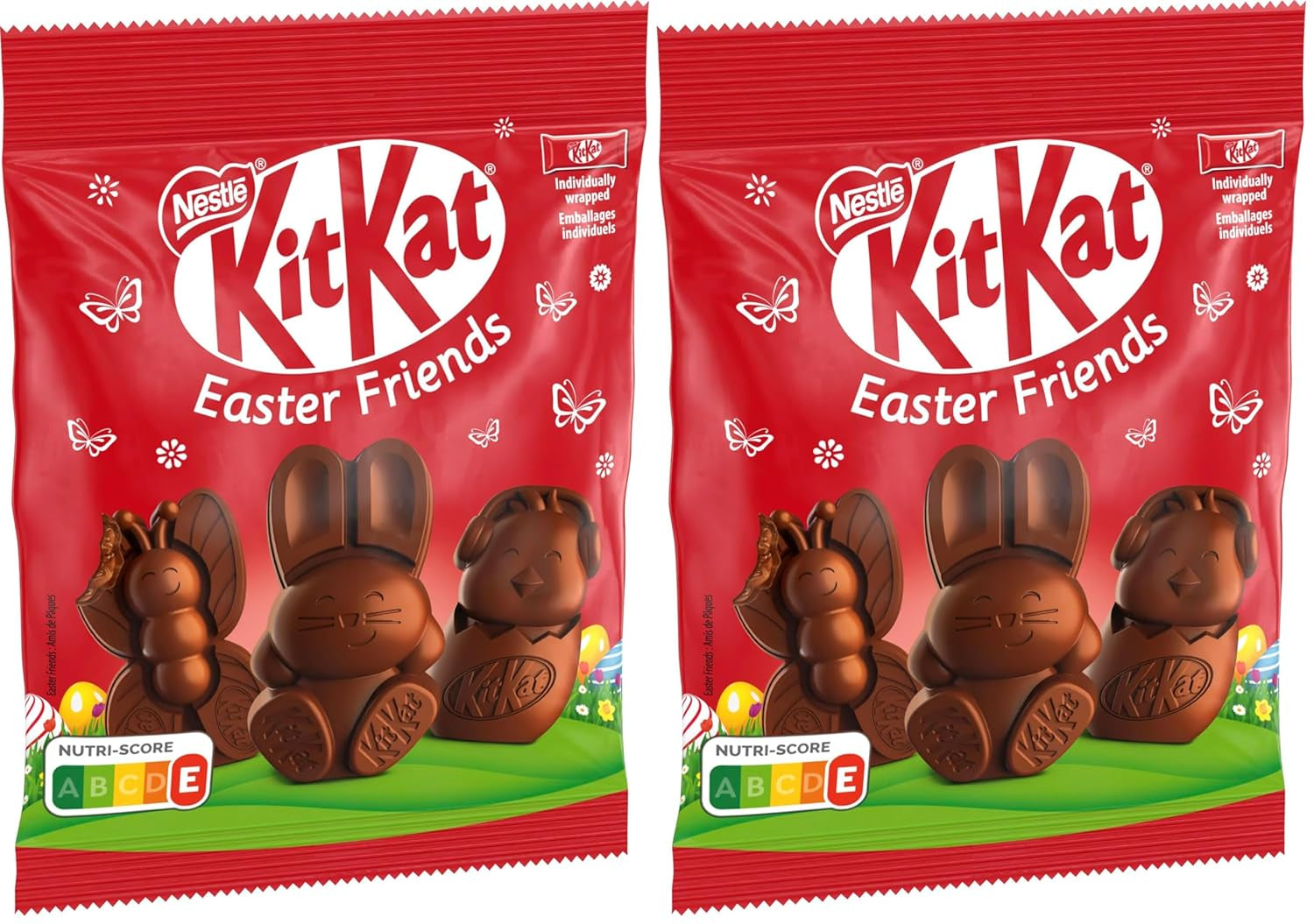 NESTLÉ Easter Friends Mini-Osterfiguren aus Vollmilchschokolade mit knusprigen Stücken, 2er-Pack (1 x 65 g)