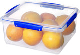 KLIP IT System Vorratsdose für Lebensmittel, 5 Liter, stapelbar, auslaufsicher, Vorratsdose mit Deckel, für Kühlschrank/Gefrierschrank geeignet, BPA-freier Kunststoff, blaue Klammern, 1 Stück (2 Stück), Aufbewahrungsboxen für Lebensmittel, Naty Shop