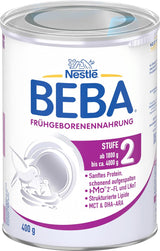 BEBA Frühgeborenennahrung Stufe 2 – Frühgeborene nach Krankenhausentlassung, Babynahrung, Babymilchpulver, 1 Packung (1 x 400 g)