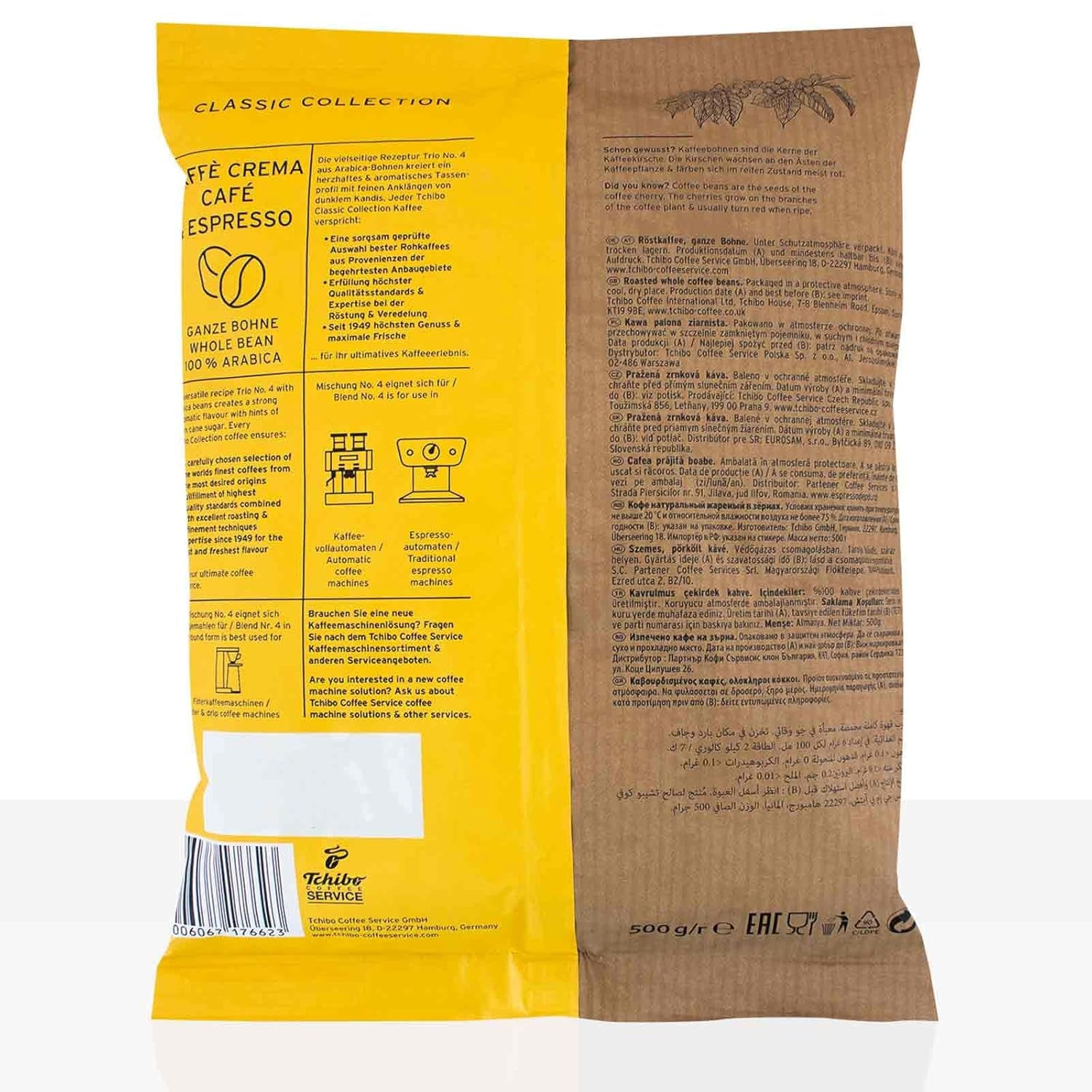 Tchibo Caffe Crema & Espresso Trio 10 Kaffeebohnen x 500g