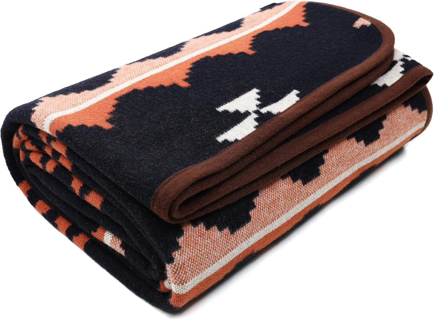 ACUSHLA 200,7 x 160 cm, 1,7 kg, Decke, Wolldecke, warme Reisedecke, gestrickte Decke, dekorativ, Decken für Couch, Stuhl, Couch, Bett, Wohnzimmer, Camping, geeignet für alle Jahreszeiten Ww203 Betten und Decken Beuche den ACUSHLA-Store Marokko, Marineblau 51" x 63"