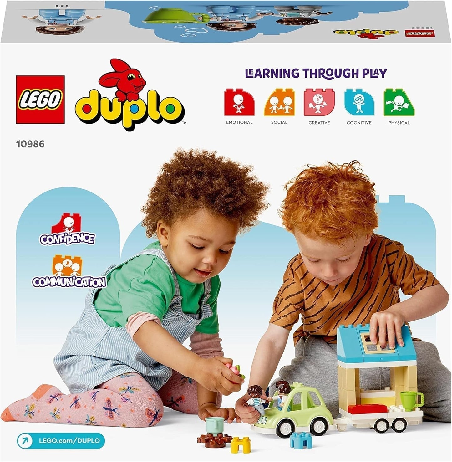 LEGO 10986 DUPLO Zuhause auf Rädern, Spielzeugauto mit großen Steinen, Figuren und Spielzeugauto für Jungen und Mädchen ab 2 Jahren, fördert die Feinmotorik. Bausets Besuchen Sie den LEGO-Store