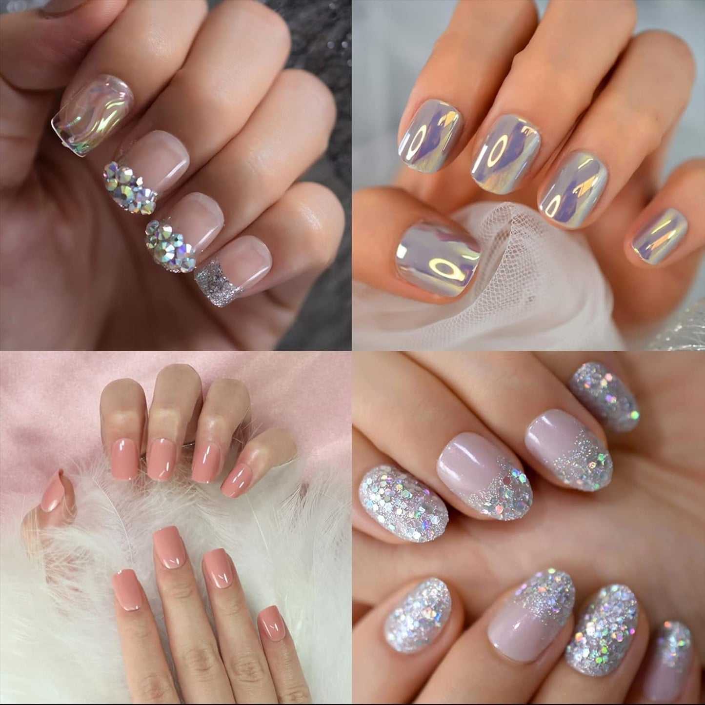 600 Stück ovale kurze künstliche Nägel, 12 Größen, halbe Abdeckung, Acryl, künstliche Nagelspitzen, künstliche Nägel für Maniküre, Frauen, Salon, DIY (natürlich)