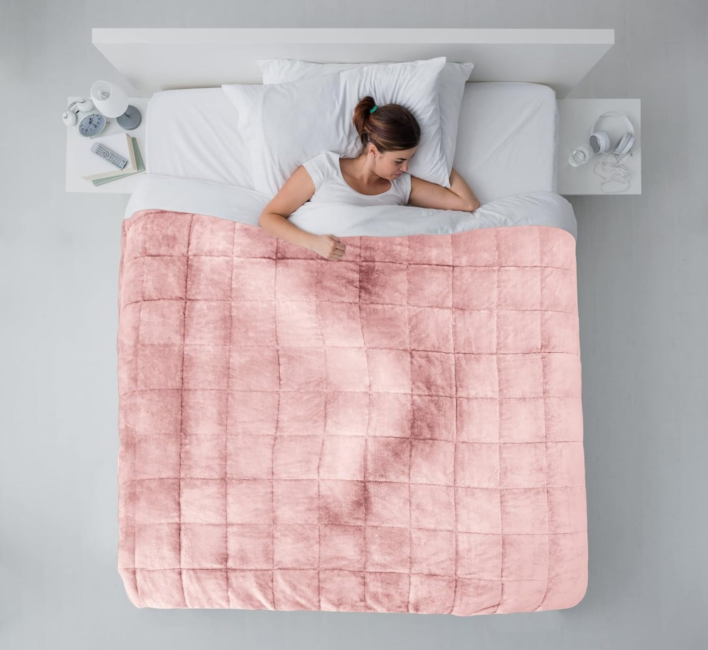 Emma Barclay beschwerte Sherpa-Decke, 127 x 152 cm, Blush Pink Emma Barclay Betten und Decken