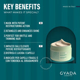 GYADA COSMETICS Spirulina Haarstärkungspaket, nährend, gegen Haarausfall, zwei Spitzen wirken, 250 ml + Kamm aus Buchenholz, ideal zum Entwirren aller Haartypen, Naty Shop Haarmaske