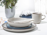 CreaTable, 21016, Serie Modern Scandic Blue-Grey, 16-teiliges Tafelservice, Kombiservice aus Porzellan, spülmaschinen- und mikrowellengeeignet, hochwertige Verarbeitung
