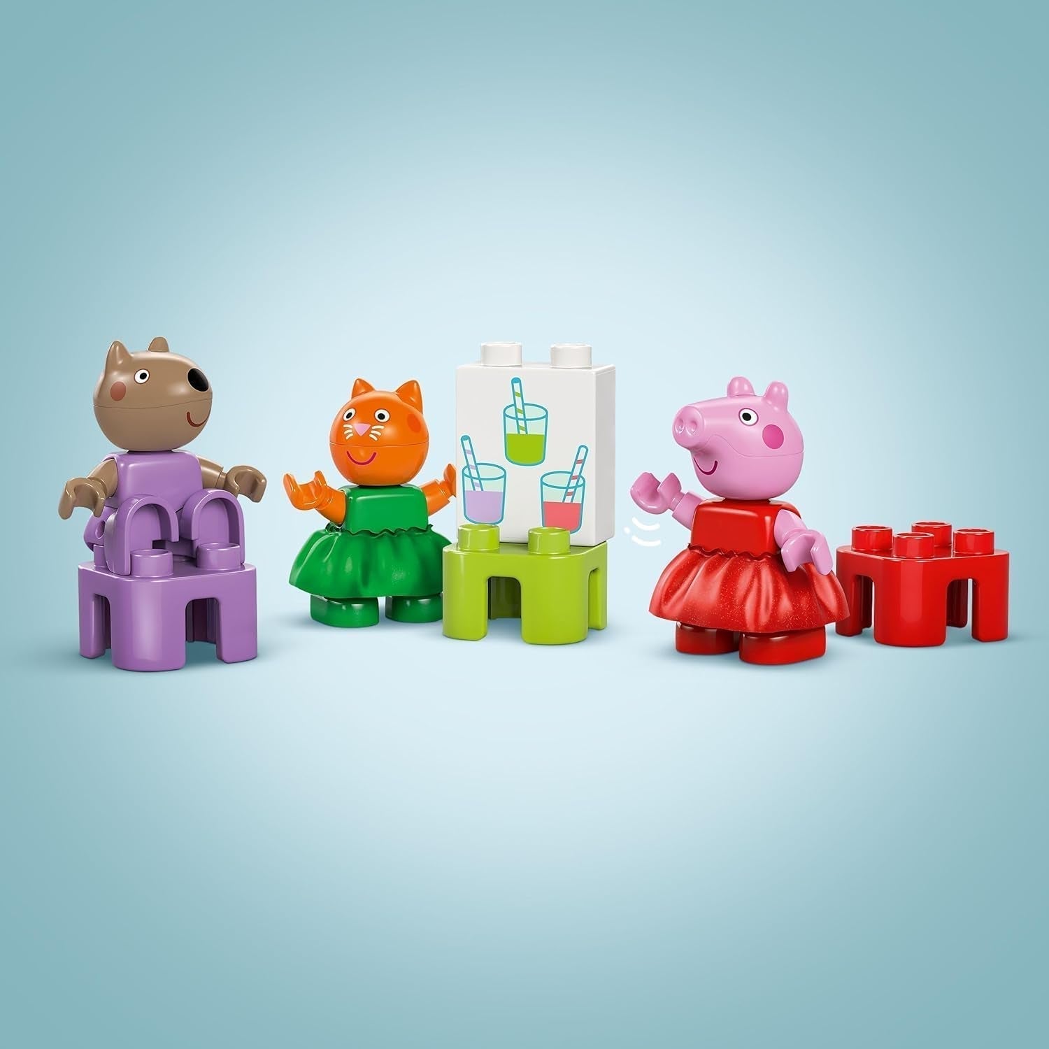 LEGO DUPLO Peppa Wutz Kirmes – Kinderspielzeug und Motorikspielzeug ab 2 Jahren – Vorschulspiele mit Riesenrad, Rutsche und 3 Figuren inklusive Mollie Kitty und Klausi Kläff – Geschenk für Kinder 10453 Bausets Besuchen Sie den LEGO-Store