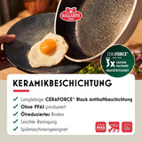 Ledro Bratpfanne, 24 cm, Aluminium, induktionsgeeignet, Antihaft-Keramikbeschichtung, Thermopoint, Made in Italy, beige Töpfe und Pfannen Naty Shop