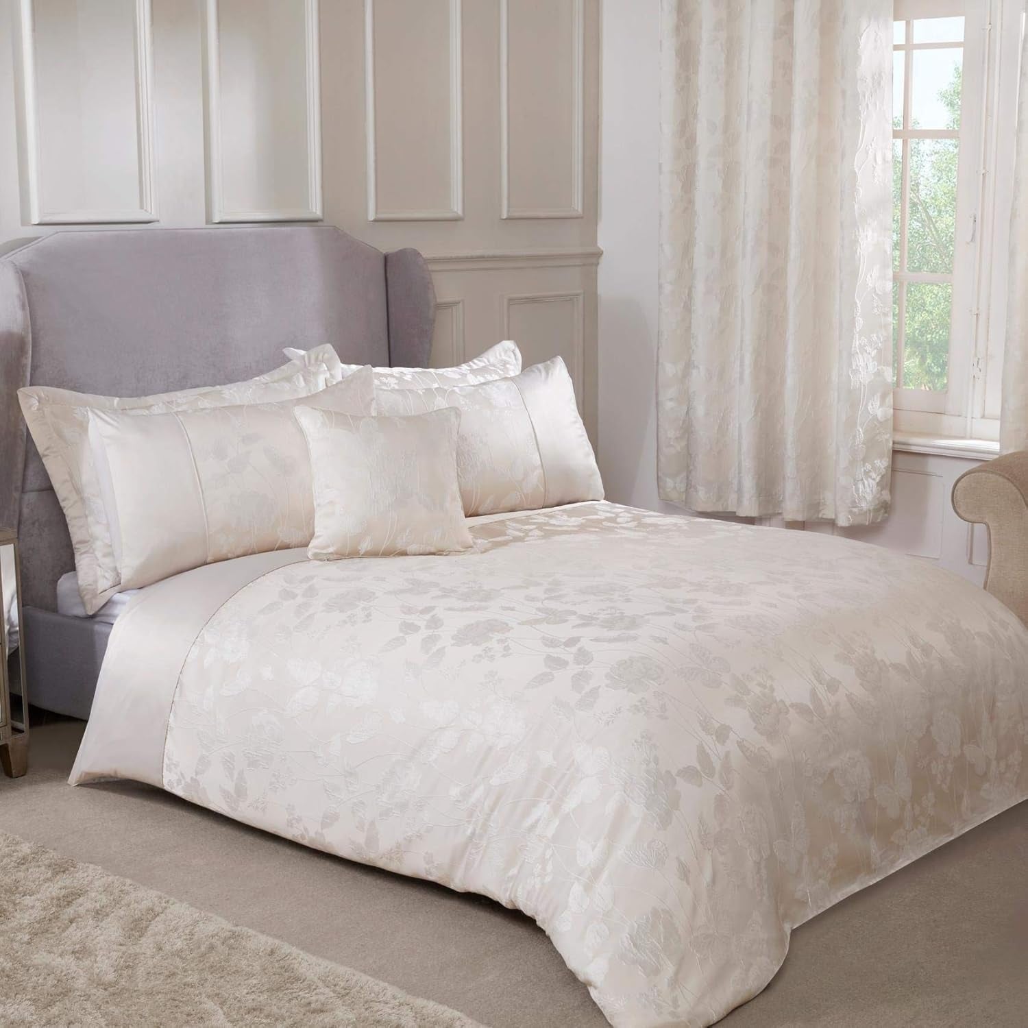 Emma Barclay Butterfly Meadow Steppdecke für Kingsize-Bett, 100 % Polyester, cremefarben Steppdecken und Steppdecken Naty Shop