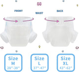 CutiePlusU Erwachsenenwindeln, 10er-Pack Einweg-Inkontinenzhöschen mit Schlaufen für Damen und Herren, maximale Saugfähigkeit über Nacht – Weiß (mittlere Größe 71–96 cm)