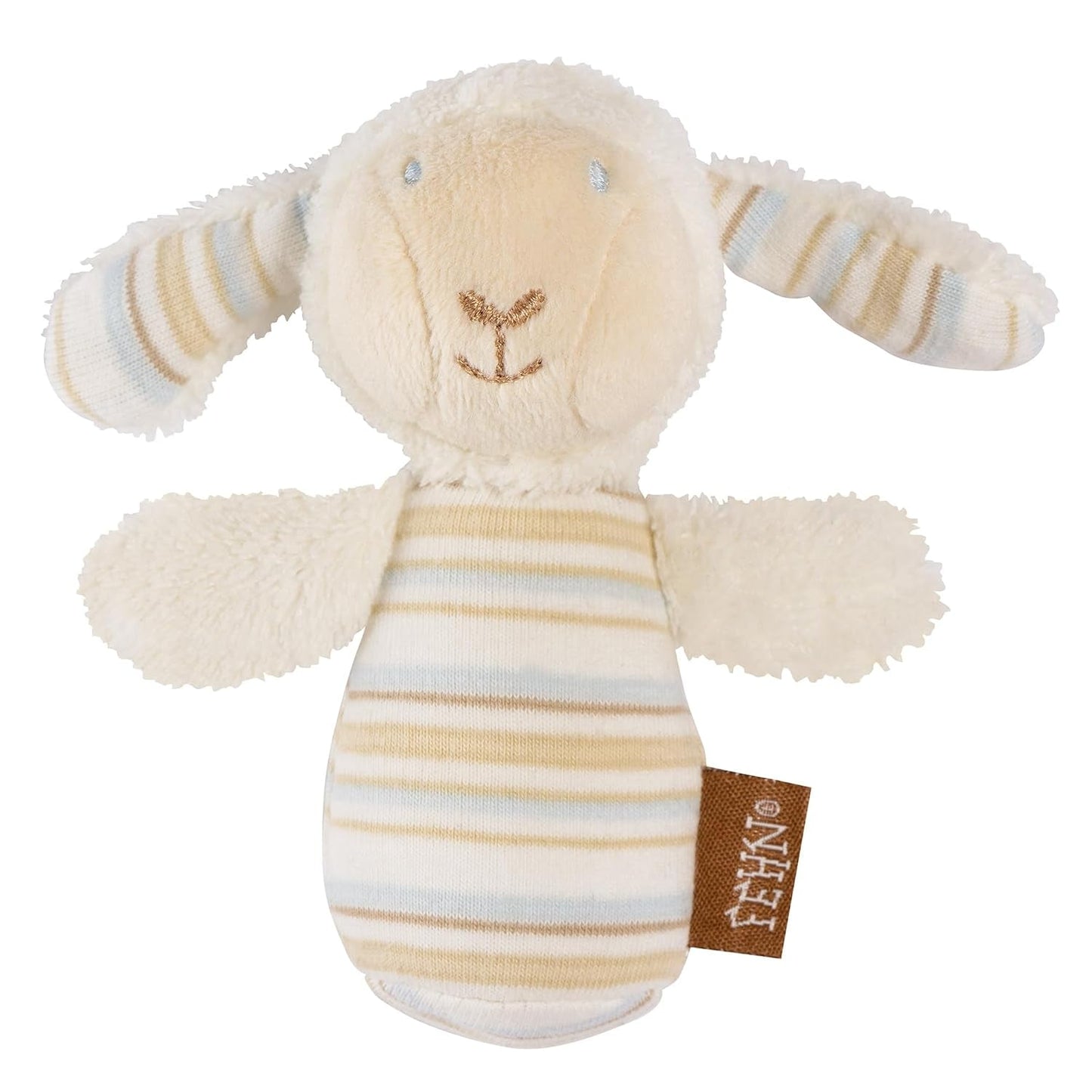 Fehn Mini Rassel Otter – Mini Greifling zum Rasseln, Tasten und Spielen mit einem Tier aus weichem und kuscheligem Stoff – ein treuer Begleiter für Babys und Kleinkinder ab 0+ Monaten Babyspielzeug Naty Shop Schafe