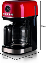 Ariete Moderna 1396 Filter-Espressomaschine für die Zubereitung von amerikanischem Kaffee, bis zu 15 Tassen, Glaskaraffe, Heizplatte, LCD-Display, herausnehmbare und waschbare Filter, weiß