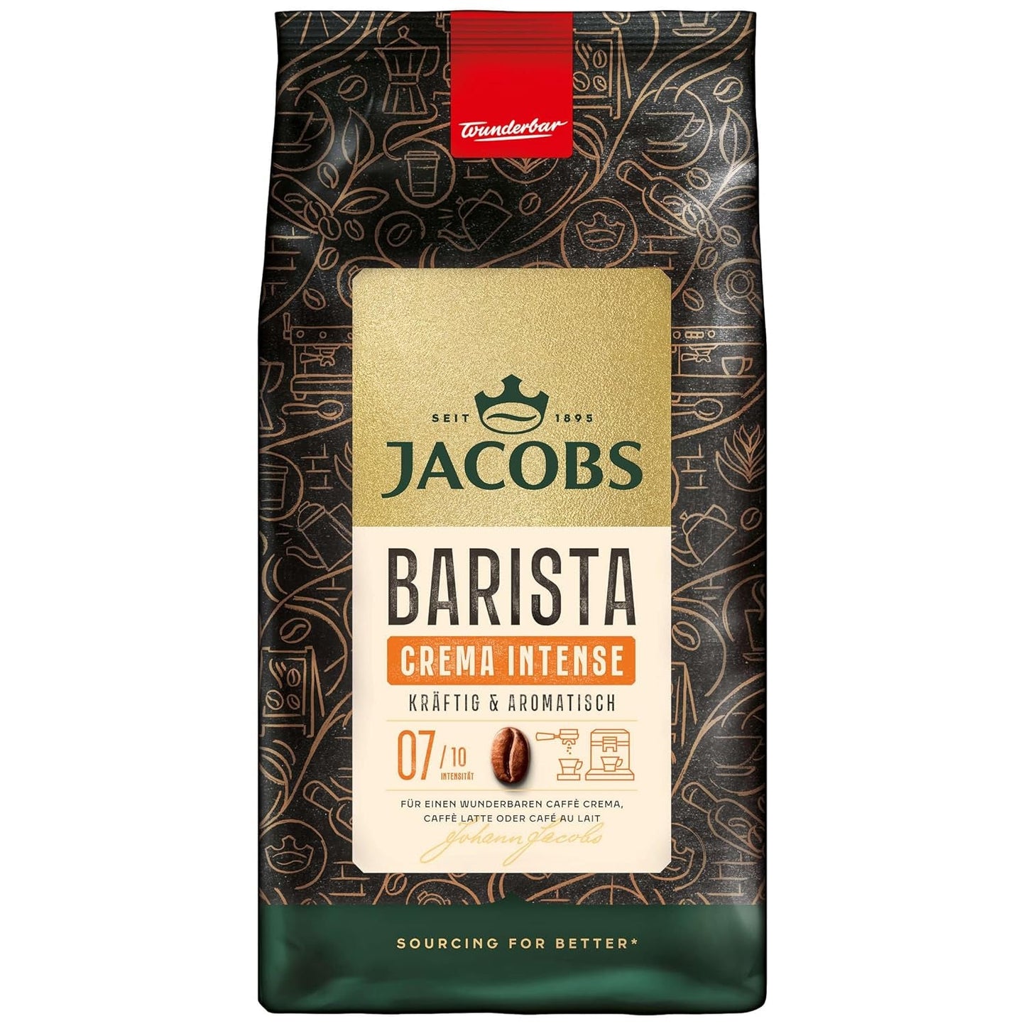 Ganze Bohnenkaffee JACOBS Barista Editions Crema Intense (4 x 1 kg)