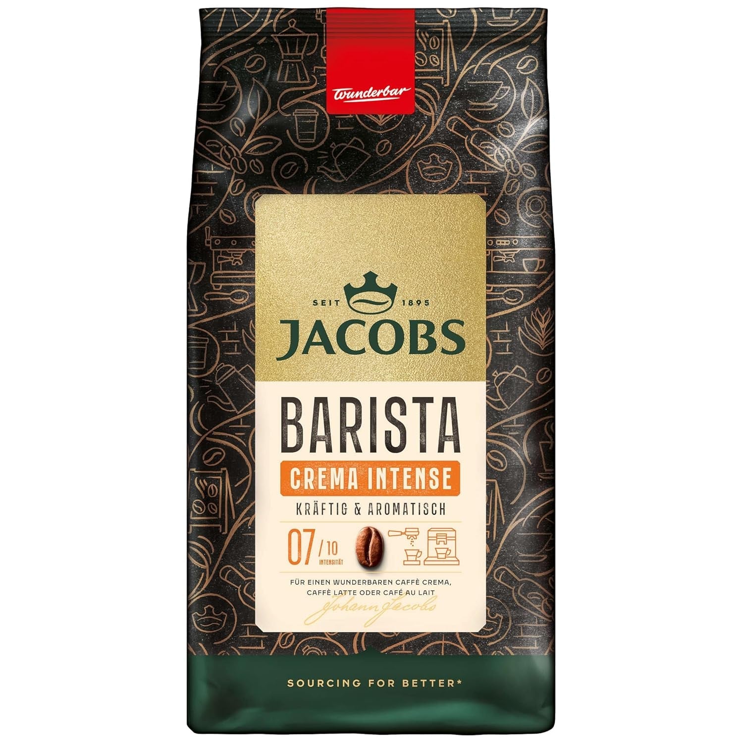 Ganze Bohnenkaffee JACOBS Barista Editions Crema Intense (4 x 1 kg)