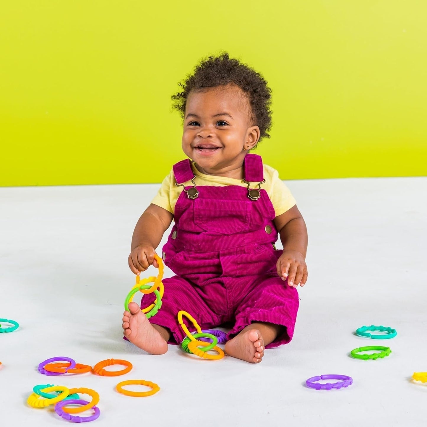 Bright Starts, Oball, Verbindungsglieder der Kinderwagenkette, viele Glieder, faltbar, leicht anzubringen, leicht zu reinigen, perfekt für Reisen, Bebe Toys Naty Shop