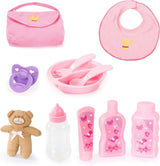 Bayer Design 94694AG 94694AA, Funktionspuppe, interaktive Puppe Piccolina Magic Eyes, bewegt den Mund, blinkt und schließt die Augen, sprechend, lila, 46 cm