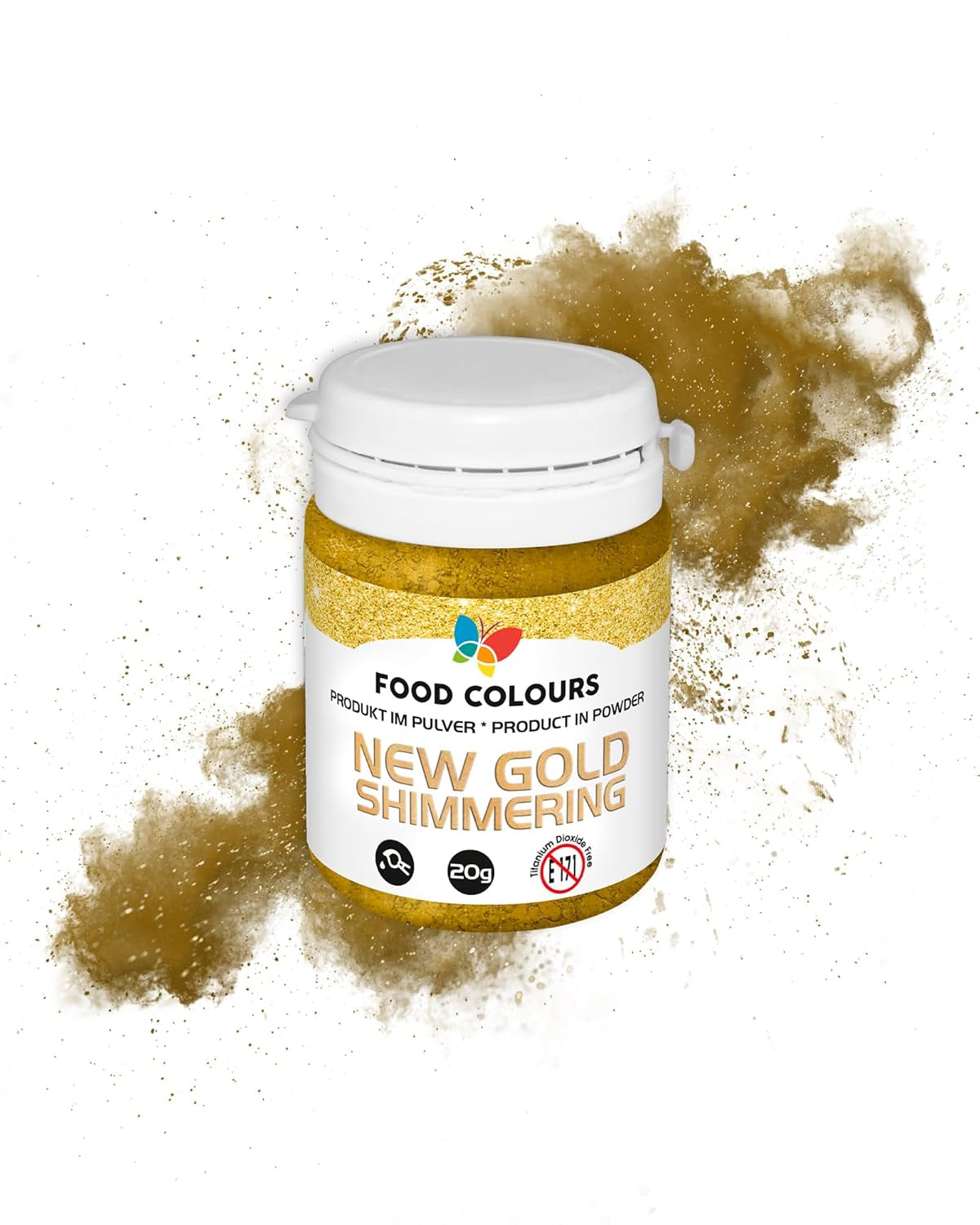Essbarer Glitzer mit Metallic-Effekt, New Gold Shimmering, 20 Gramm Glitter Naty Shop Default Title