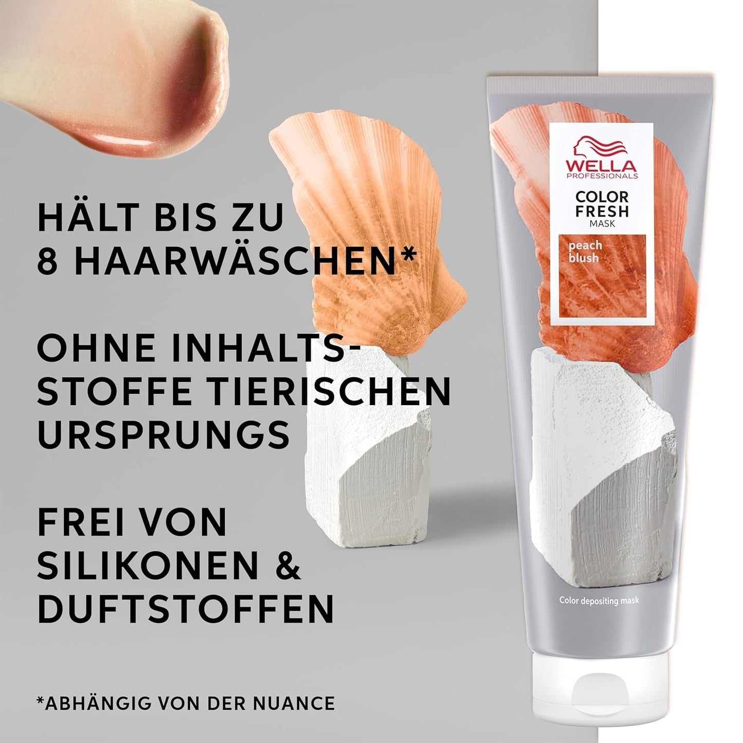 Wella Professionals Color Fresh Mask Peach Blush – Haarkur zur Revitalisierung und Veränderung der Haarfarbe – pflegender Farbton mit Avocadoöl – für blondes und aufgehelltes Haar – 150 ml Naty Shop Haarmaske