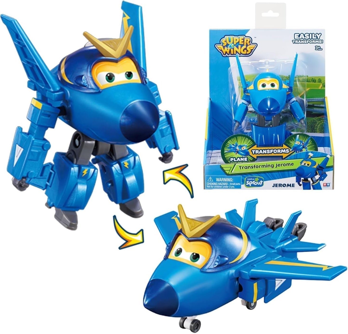 Super Wings 5" Transforming Characters 2er-Pack Transforming Supercharged Jett + Tino Transformer Spielzeug für Jungen und Mädchen ab 3 Jahren Rote Actionfiguren Naty Shop Jerome