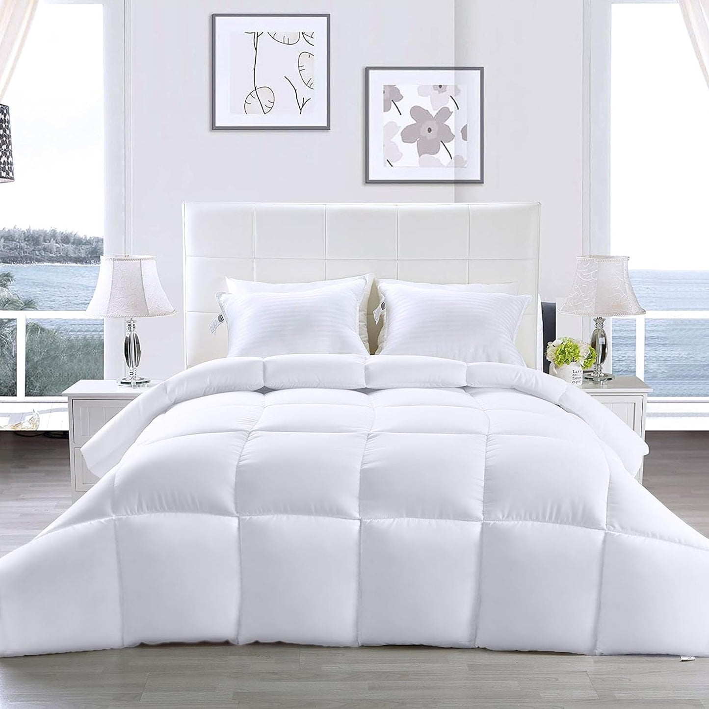 Utopia Bettwäsche FBA_B01JPECQF8 Doppelsteppdecke, weiß, Polyester, Twin Steppdecken und Steppdecken Naty Shop