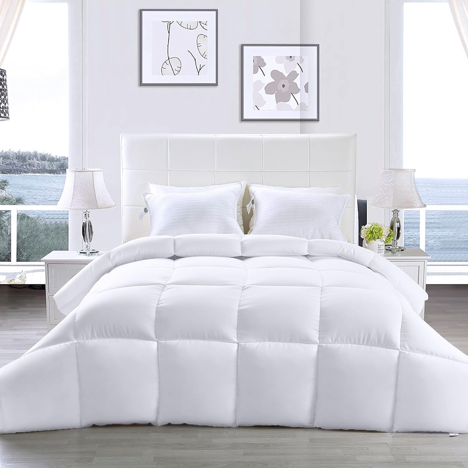 Utopia Bettwäsche FBA_B01JPECQF8 Doppelsteppdecke, weiß, Polyester, Twin Steppdecken und Steppdecken Naty Shop
