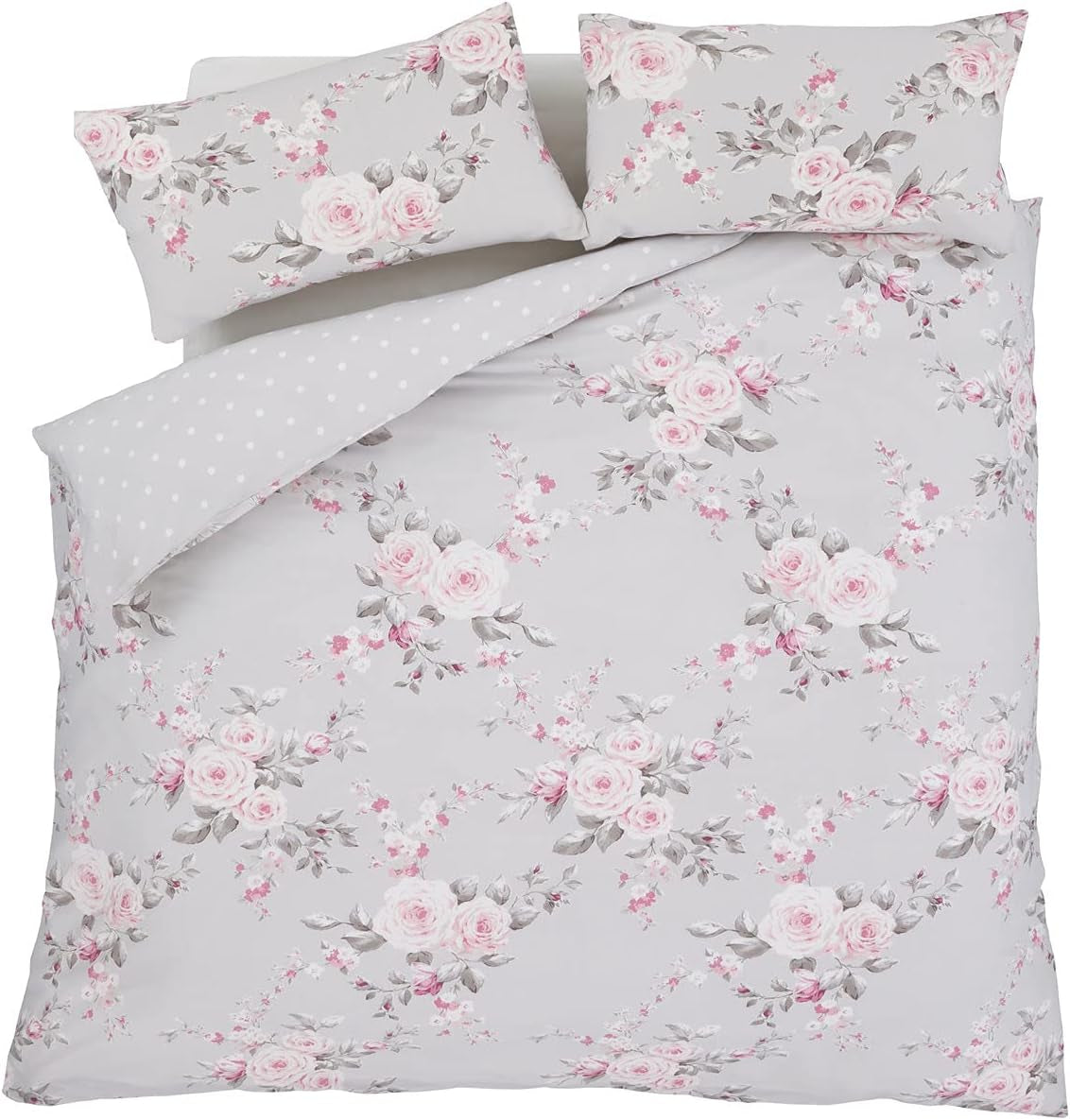 Catherine Lansfield Canterbury Tagesdecke, pflegeleicht, Blush, Tagesdecke – 220 x 230 cm. Betten und Decken Catherine Lansfield Grau