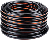 BLACK+DECKER Gartenschlauch 15 Meter – Ø19MM – Strapazierfähiges PVC – Den Garten bewässern, das Auto waschen, den Pool füllen – Kompatibel mit jedem Standard-Wasserhahn – Schwarz/Orange