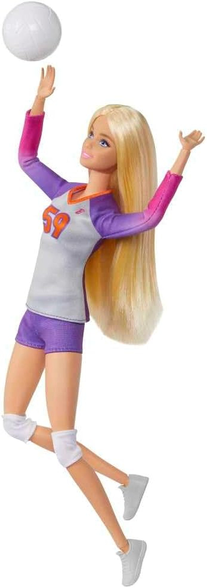 Barbie Made to Move – Volleyball-Spielerpuppe mit T-Shirt und Ball – 22 Gelenke für realistisches Spielen, inklusive Volleyball und Sportbekleidung, HKT72 Naty Shop Dolls